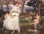 John William Waterhouse A Song  of Springtime painting